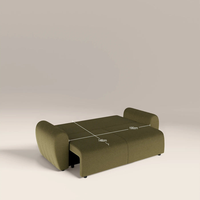 Aldbury 3 Seater Sofa Bed Moss Green Sustainable Mohair Velvet