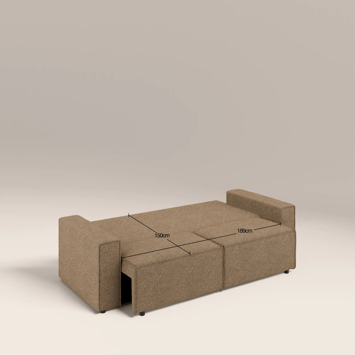 Ilana 3 Seater Sofa Bed Speckled Cappuccino Boucle