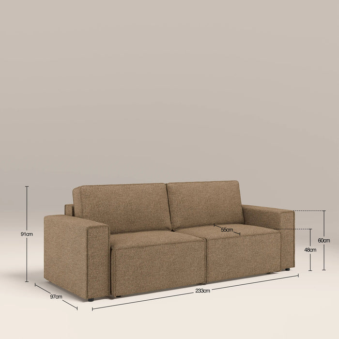 Ilana 3 Seater Sofa Bed Speckled Cappuccino Boucle