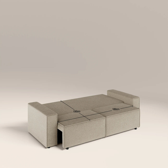 Ilana 3 Seater Sofa Bed Soft Barley Sustainable Mohair Velvet