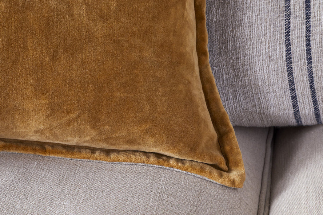 Sela Velvet Cushion Cover Ochre