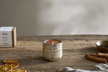 Mandarin & Clove 1 Wick Scented Candle - Antique Gold - 1 Wick