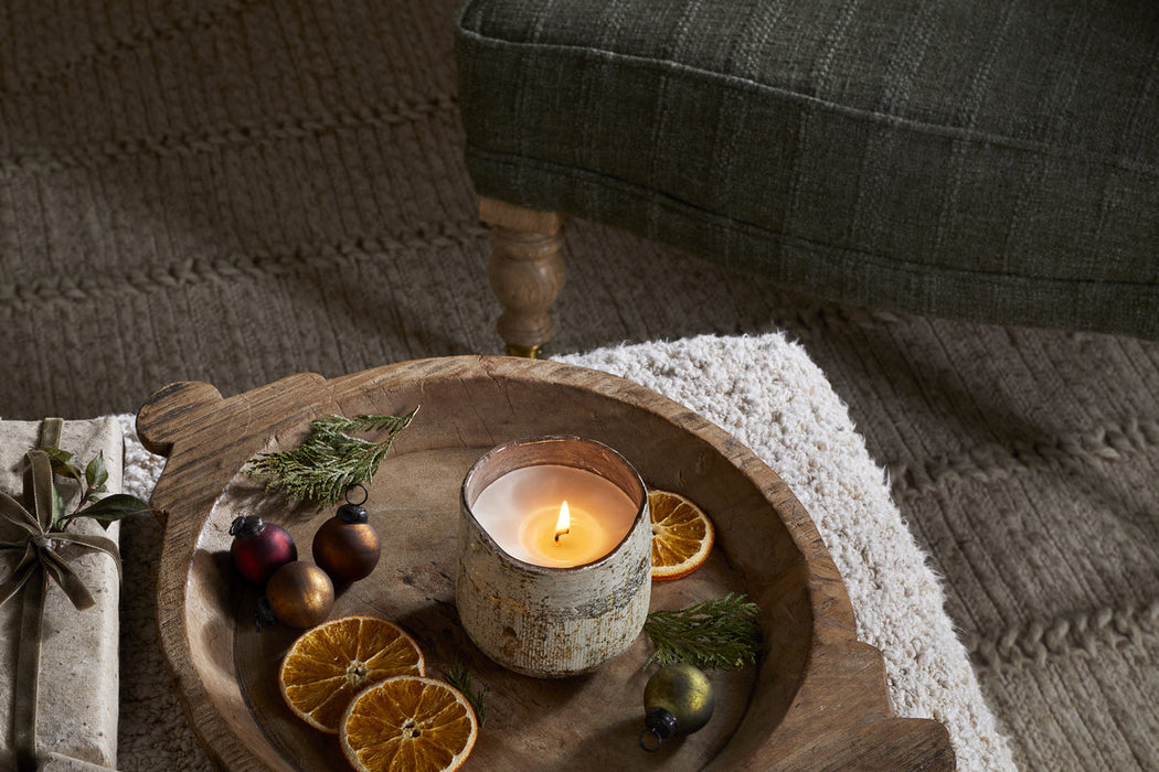 Mandarin & Clove 1 Wick Scented Candle - Antique Gold