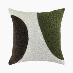 Charlie Square Cushion | Olive Green Boucle