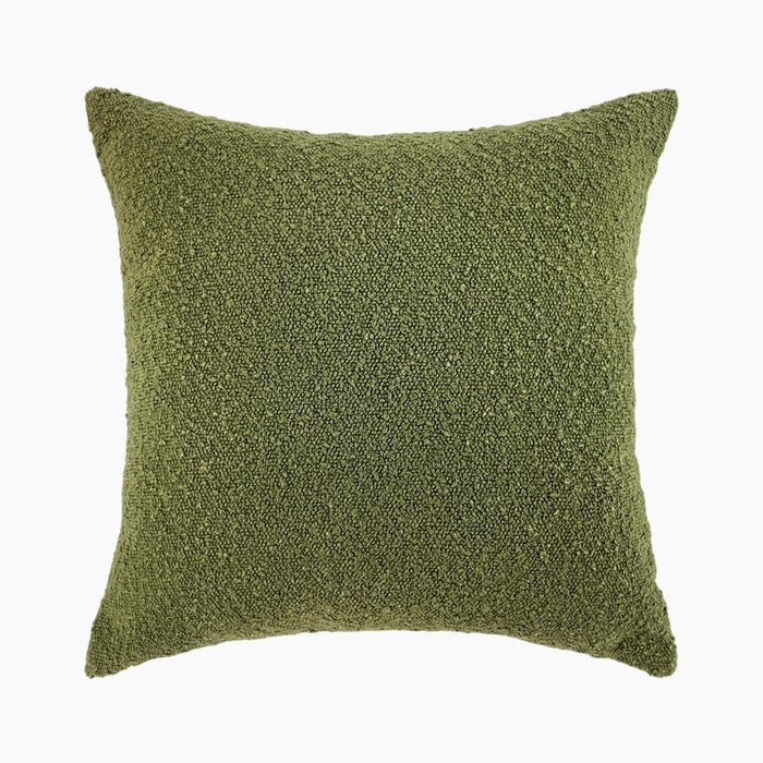 Charlie Square Cushion Olive Green Boucle