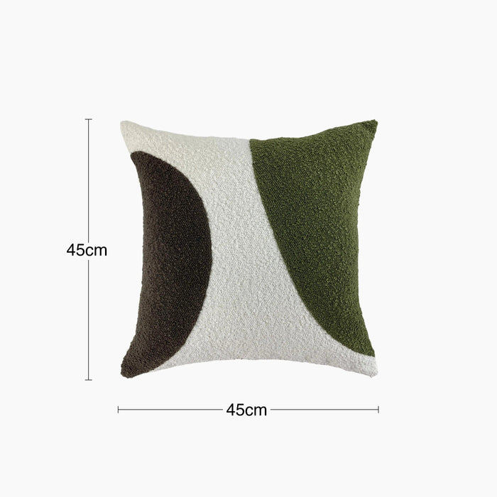 Charlie Square Cushion Olive Green Boucle