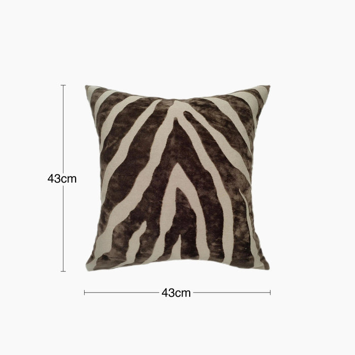 Cabana Square Cushion Chocolate Brown & Natural Velvet