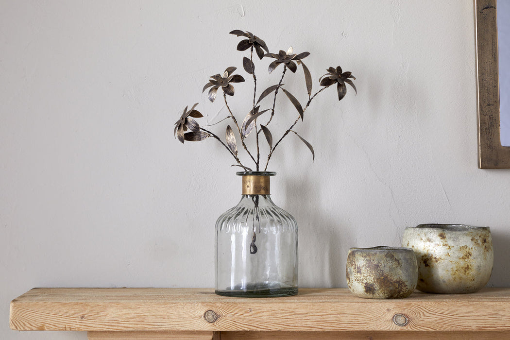 Svara Stem Flower Antique Brass