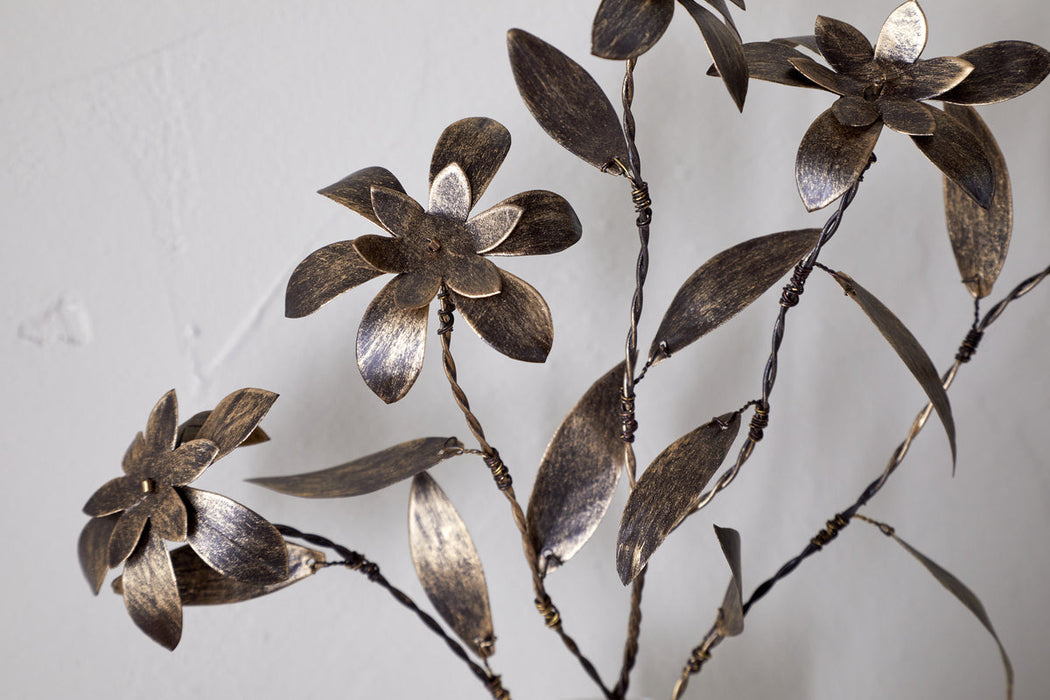 Svara Stem Flower Antique Brass