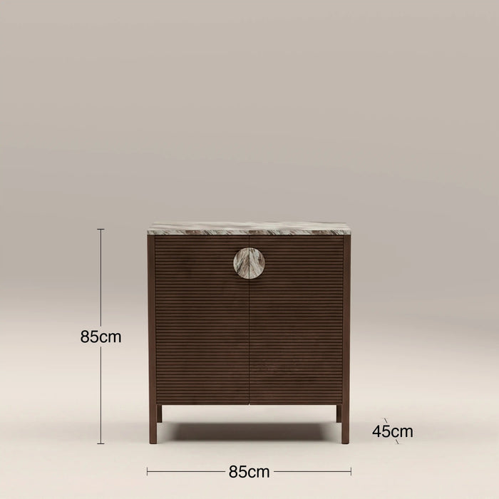 Tana 2 Door Sideboard French Riviera Honed Marble & Walnut