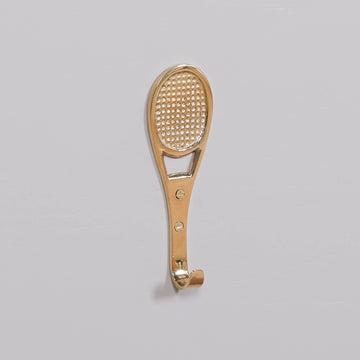 Polished Brass Tennis Racket Wall Hook