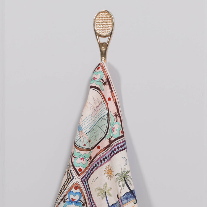 Polished Brass Tennis Racket Wall Hook