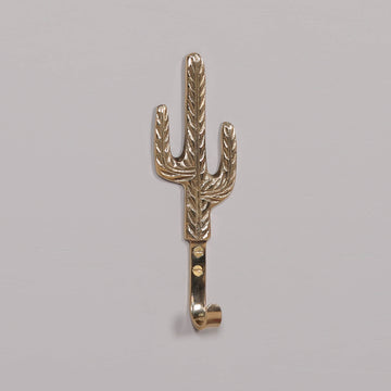 Polished Brass Cactus Wall Hook