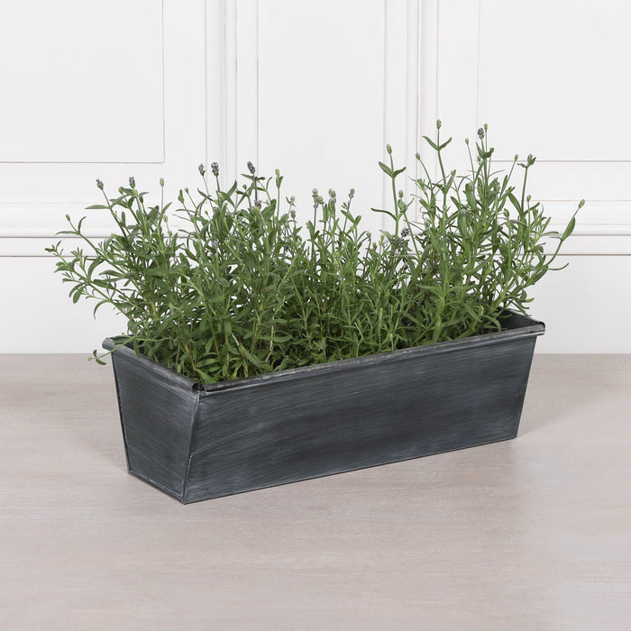 Roll Top Weathered Iron Style Metal Planter