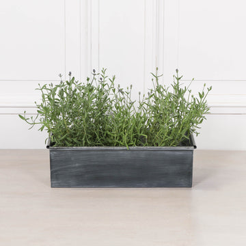 Roll Top Weathered Iron Style Metal Planter - 44cm