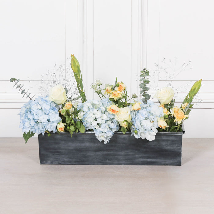Roll Top Weathered Iron Style Metal Planter