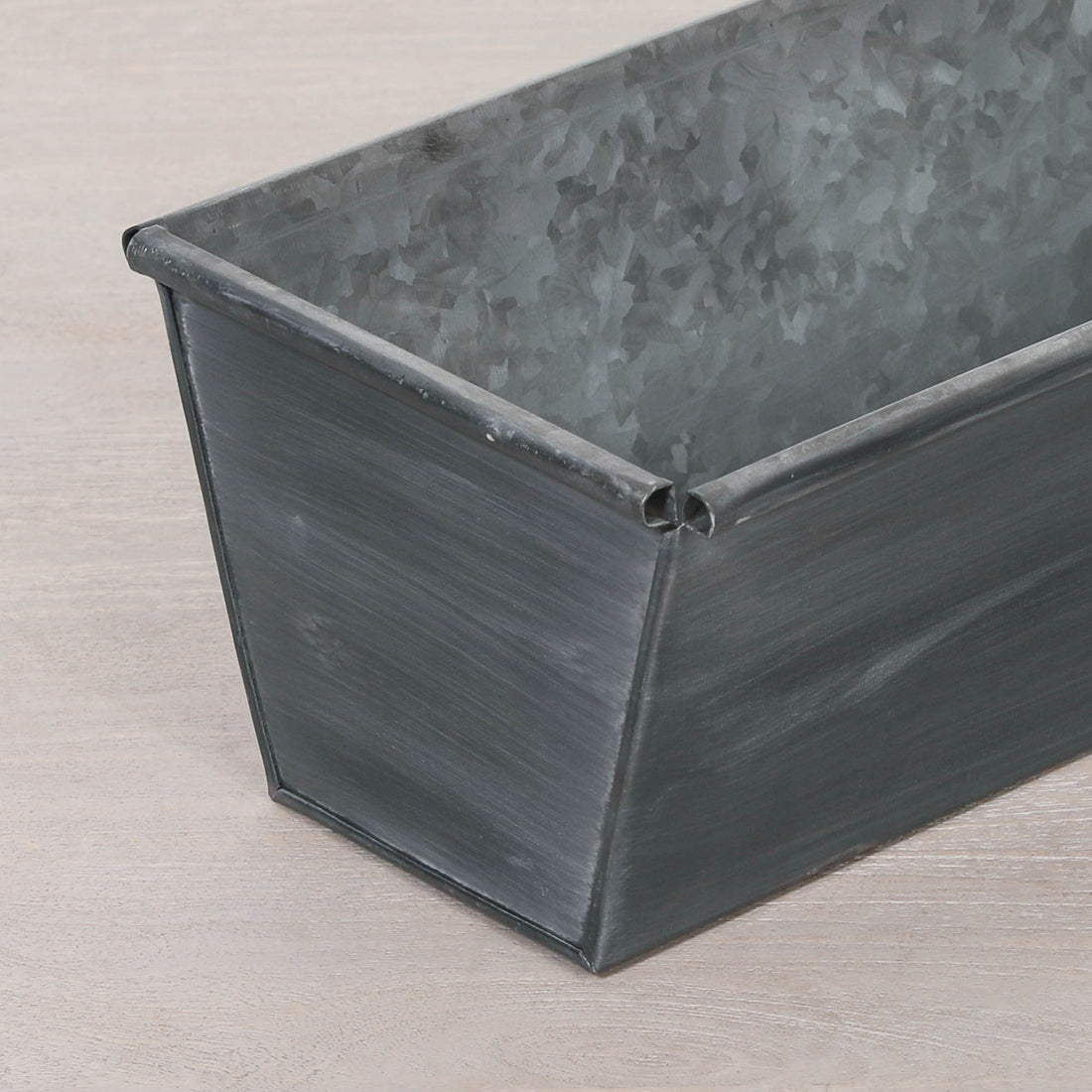 Roll Top Weathered Iron Style Metal Planter - 94cm