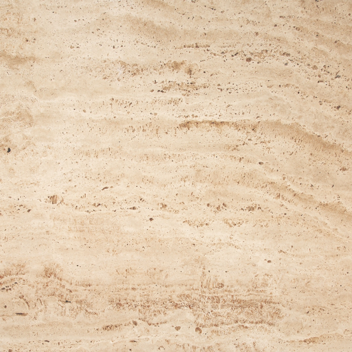 Juno Round Side Table Natural Travertine & Walnut