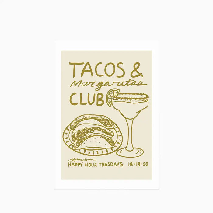 Tacos & Margarita Club Graphic Print
