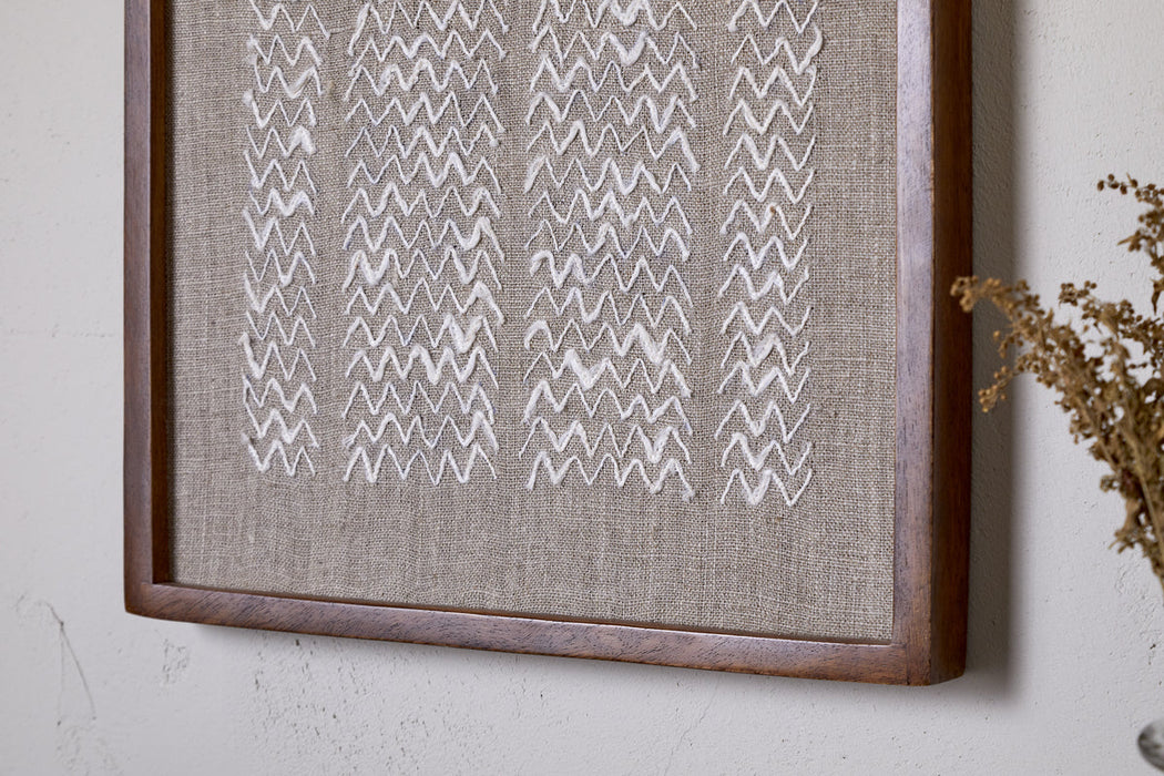 Samaya Hand Stitched Wall Art Natural