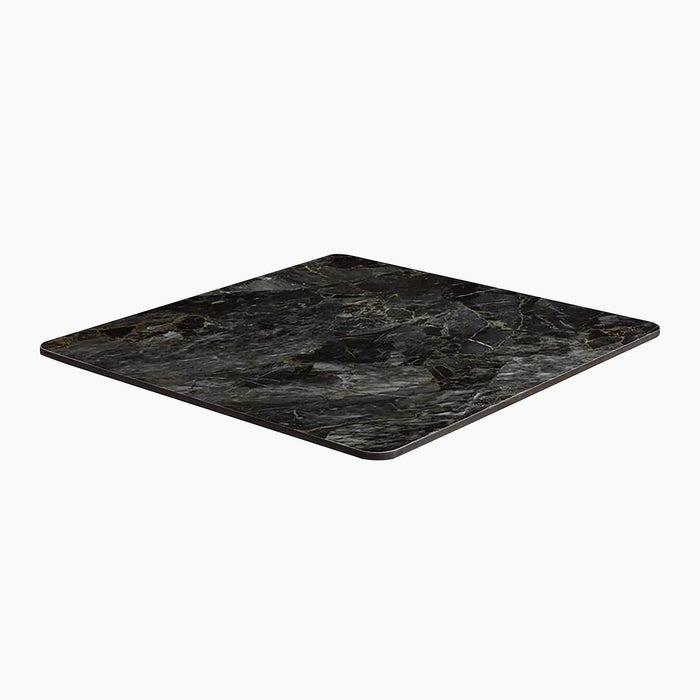 Safia Square Table Top Black Portoro Marble Effect