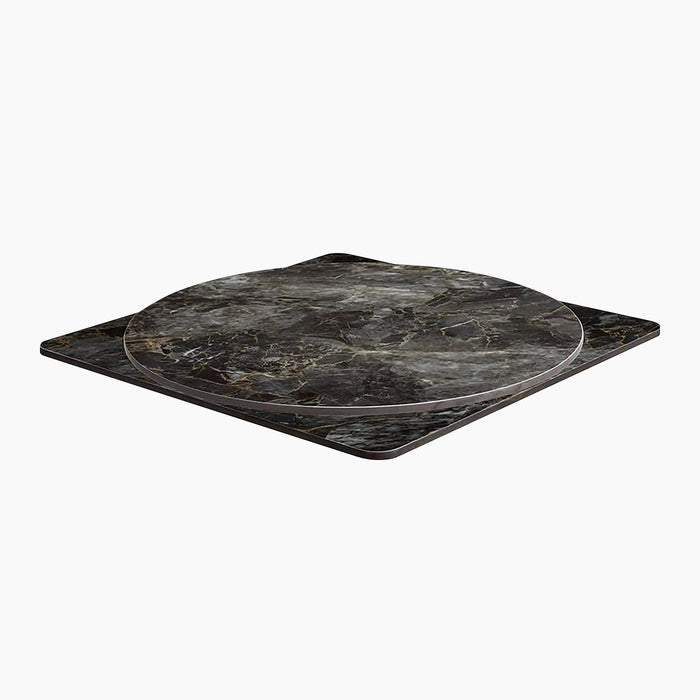 Safia Square Table Top Black Portoro Marble Effect