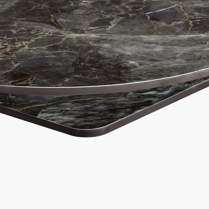 Safia Square Table Top Black Portoro Marble Effect