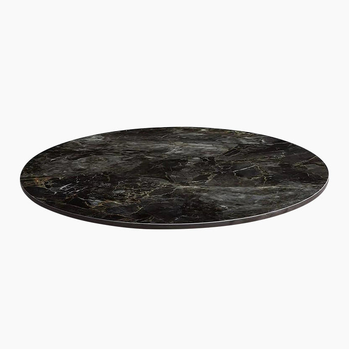 Safia Round Table Top Black Portoro Marble Effect