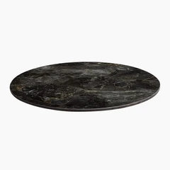 Safia Round Table Top | Black Portoro Marble Effect