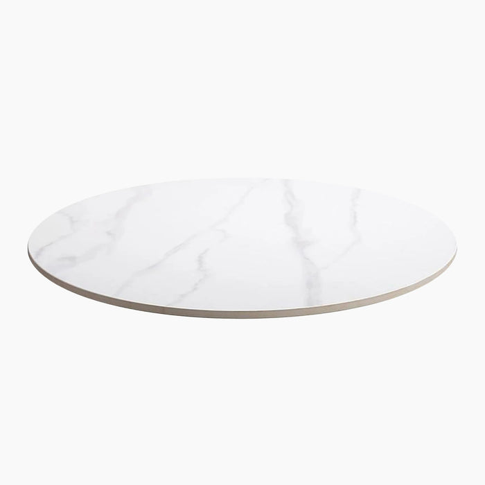Safia Round Table Top White Calacatta Marble Effect