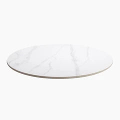 Safia Round Table Top | White Calacatta Marble Effect