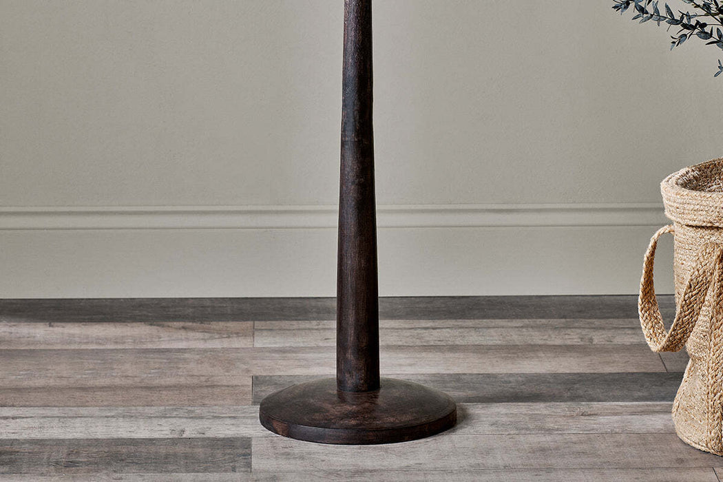Sahar Mango Wood Floor Lamp Dark Stain