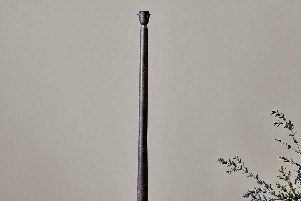 Sahar Mango Wood Floor Lamp Dark Stain