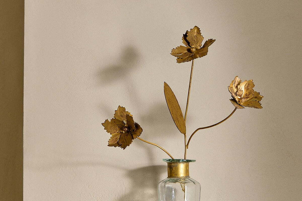 San Stem Floral Antique Brass