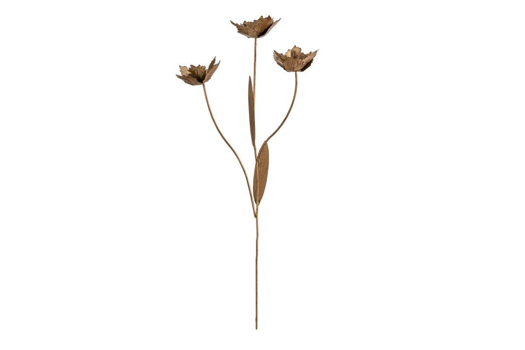 San Stem Floral Antique Brass