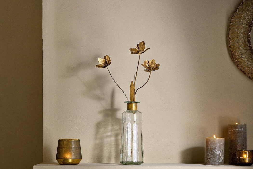 San Stem Floral Antique Brass