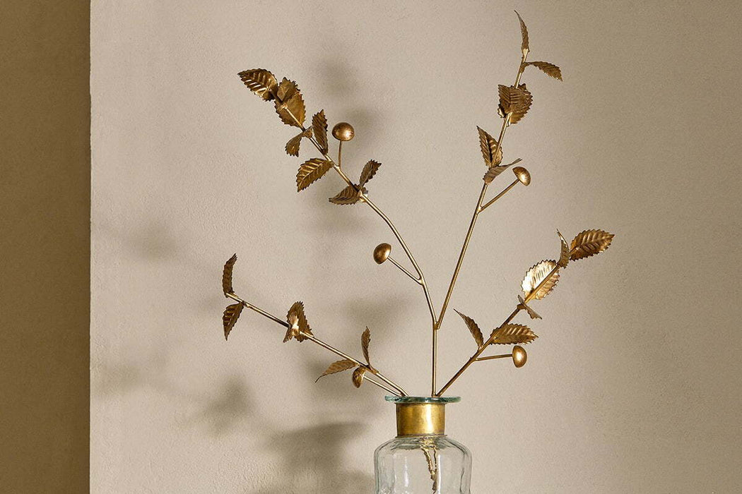 San Stem Foliage Antique Brass