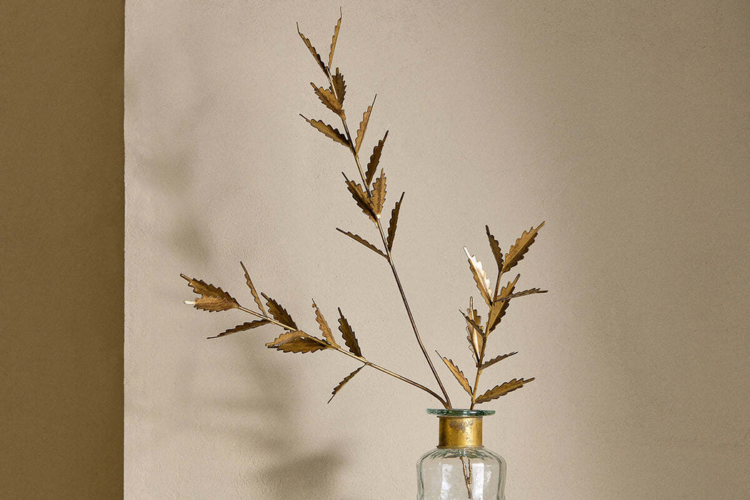 San Stem Leaves Antique Brass