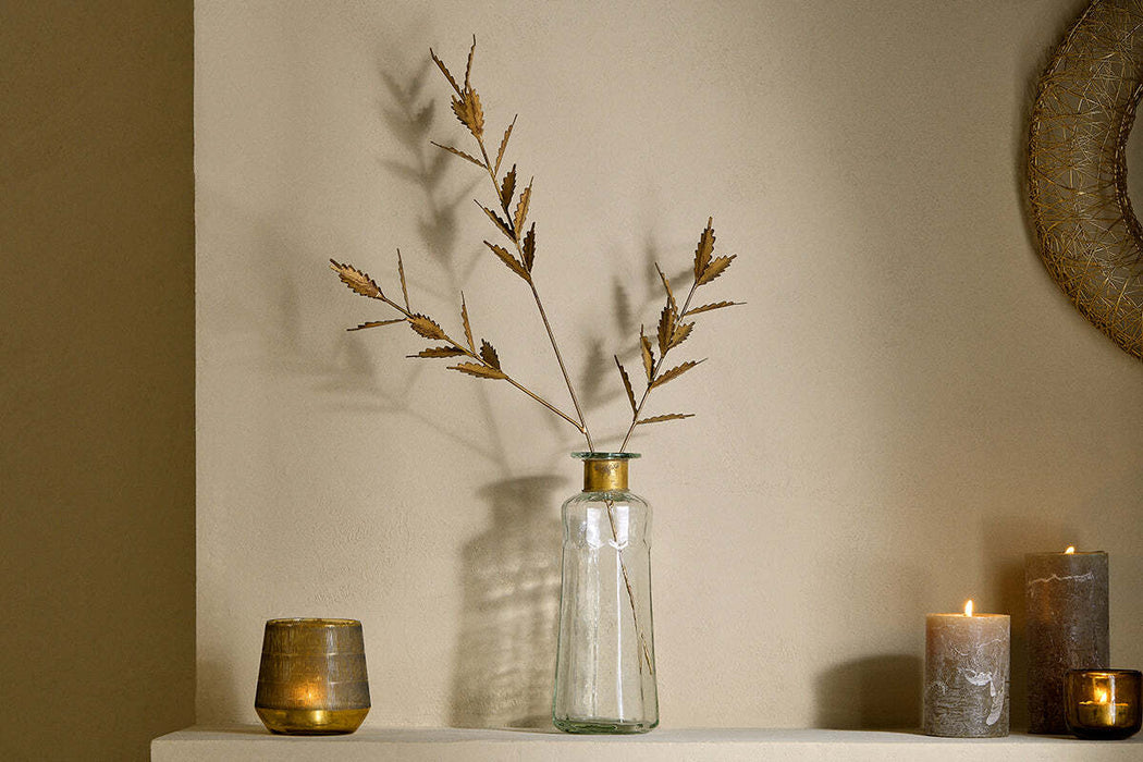 San Stem Leaves Antique Brass
