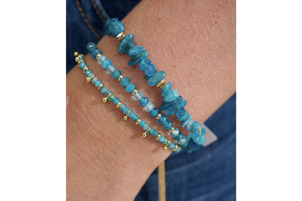 Sana Apatite & Gold Gemstone Stretch Bracelet
