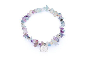 Sana Rainbow Fluorite & Silver Gemstone Bracelet