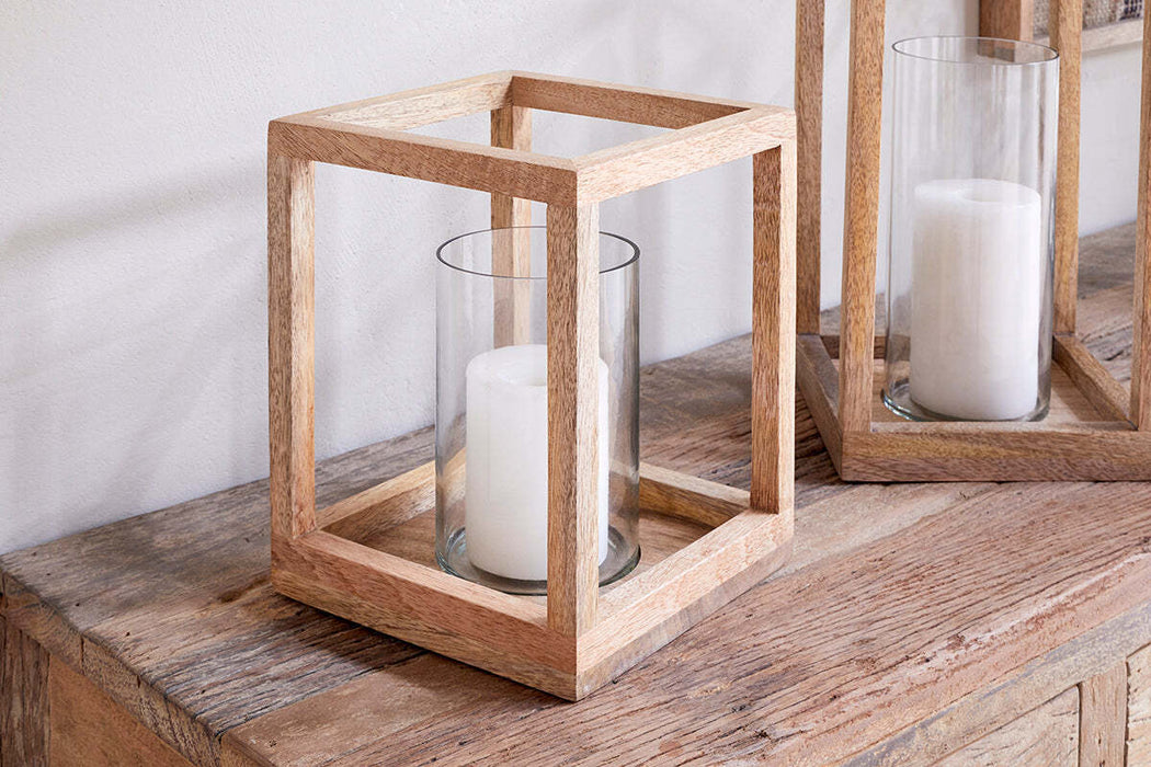 Sanora Mango Wood Lantern Natural
