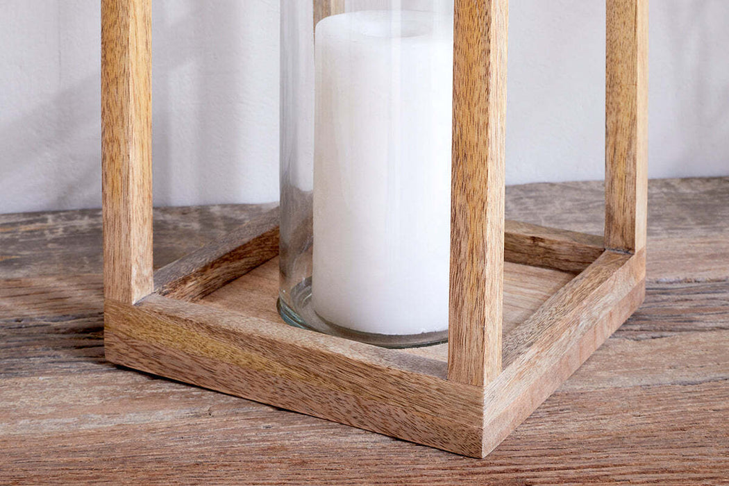 Sanora Mango Wood Lantern Natural