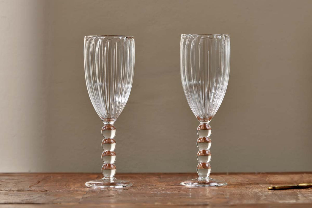 Santosa Champagne Flute Clear Set Of 2