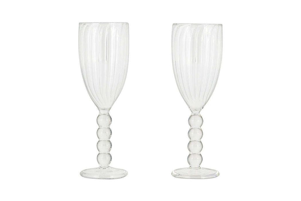Santosa Champagne Flute Clear Set Of 2