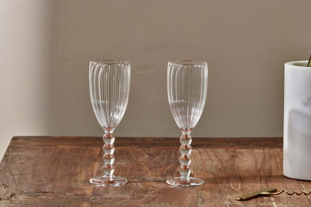 Santosa Champagne Flute Clear Set Of 2