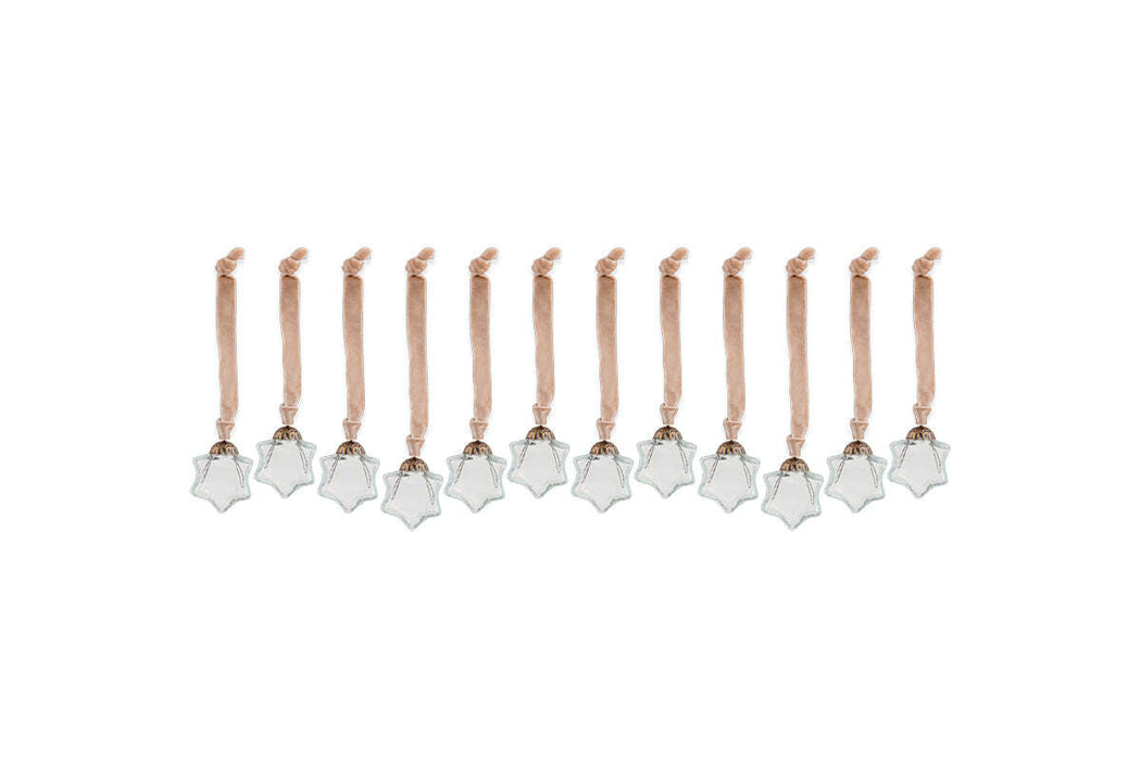 Sardi Star Baubles Clear Set Of 12 Sb12Gb