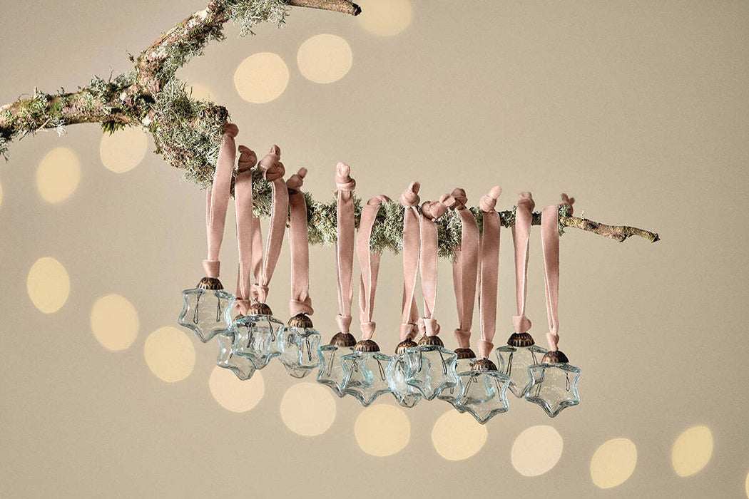 Sardi Star Baubles Clear Set Of 12 Sb12Gb