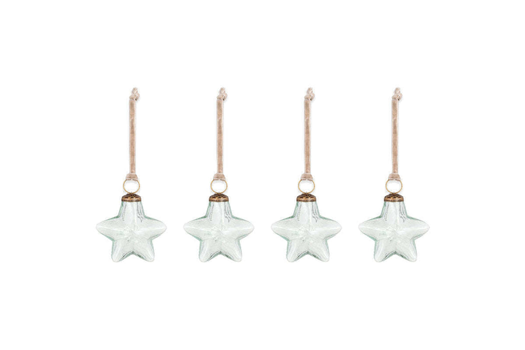 Sardi Star Baubles Clear Set Of 4