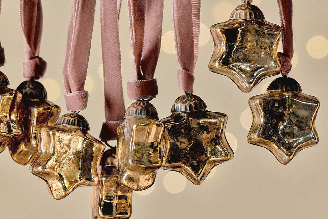 Sardi Star Baubles Gold Set Of 12 Sb10Gb